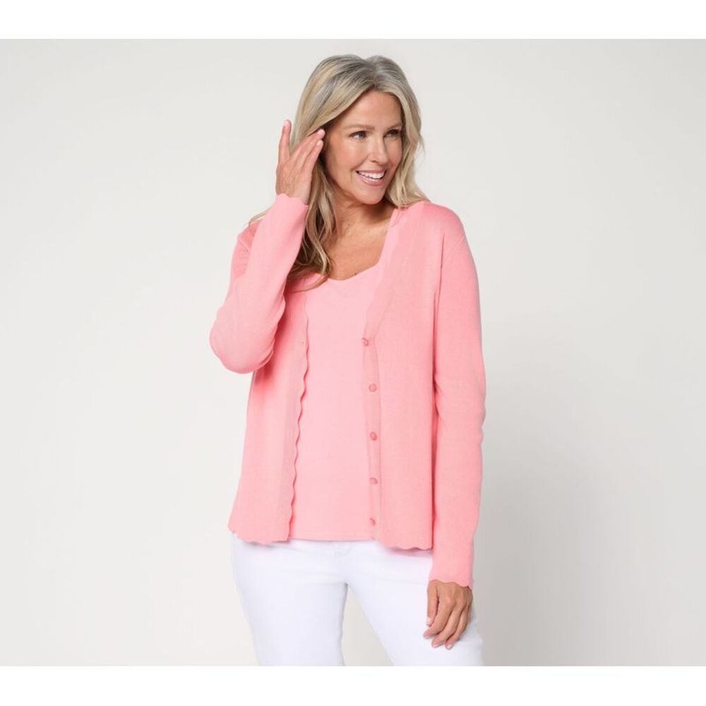 BEAUTIFUL by Lawrence Zarian Women's Top Sweater Sz M Make Your Pink A729599